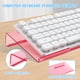 thumbnail image 5 of Soporte para teclado Rskinieei con reposamuñecas de acrílico rosa, 5 of 8