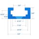 thumbnail image 3 of T-Track HOTTARGET de aluminio, 60 cm, con tornillos para madera, 2 unidades, color azul, 3 of 7