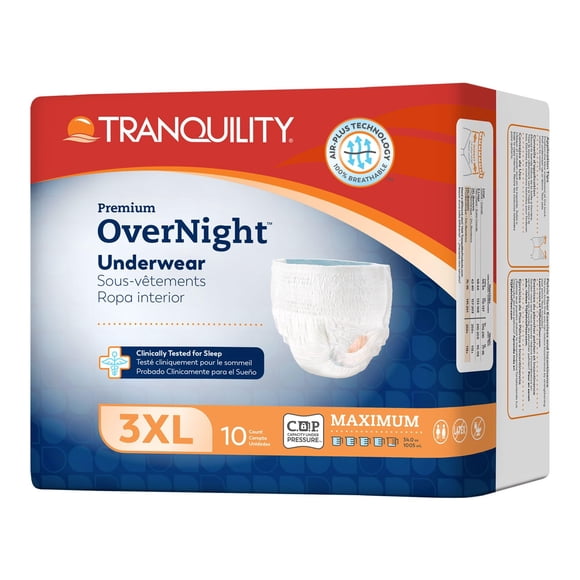 Pañales Tranquility Premium Overnight XXXL para adultos (10 unidades)