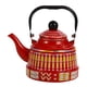 thumbnail image 5 of Tetera Esmaltada De 2,5 L Sin Silbidos Con Asa Para El Hogar, Restaurante, Hotel, Rojo, 5 of 5