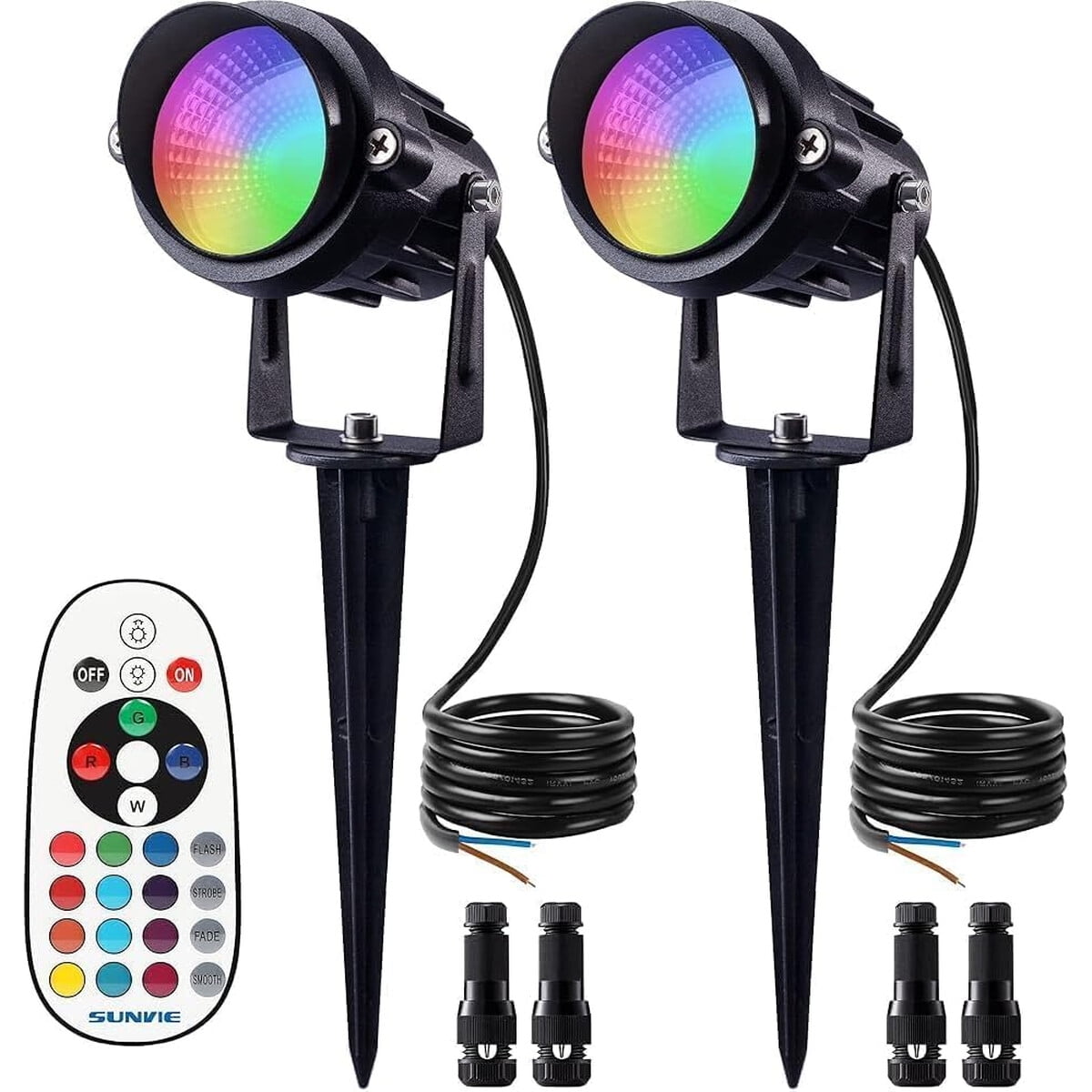 Foco Led Sunvie 12w Rgbw Exterior Control Remoto 2 Unidades