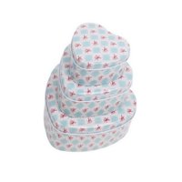 Homewell - Set Cajas Diseño Corazon Metal 12X11X5Cm (3U)