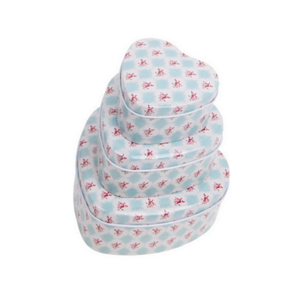 Homewell - Set Cajas Diseño Corazon Metal 12x11x5cm (3u)