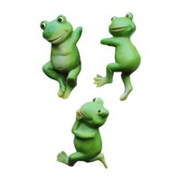 Ioensy - 3 Uds Casa De Muñecas En Miniatura De Resina Jardín De Hadas Rana Maceta Hugger Decor