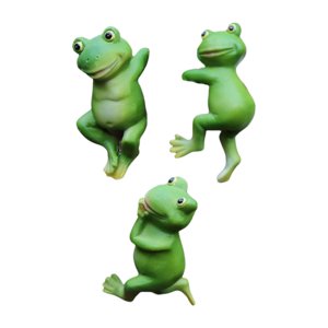 Ioensy - 3 Uds Casa De Muñecas En Miniatura De Resina Jardín De Hadas Rana Maceta Hugger Decor