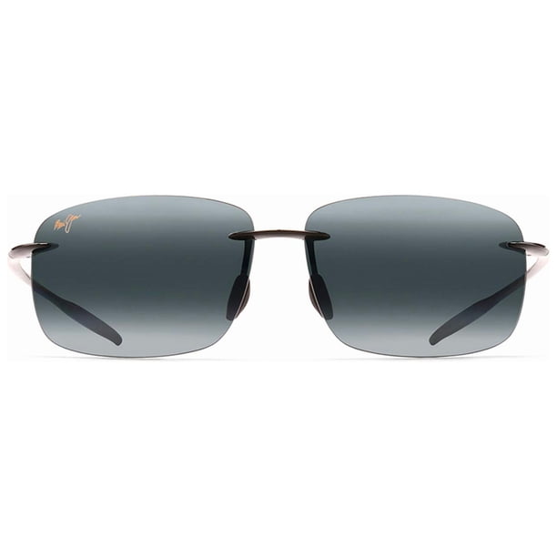 Gafas de sol Maui Jim Breakwall, polarizadas, color negro brillante, tamaño mediano