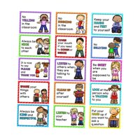 Magideal - 15 Ppc Inglés Reglas De Clase Carteles Decoraciones De Pared Fácil Instalación Para Niñas Accesorios Para Niños Niños Herramientas De Enseñanza Para