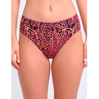 Samia - Bikini Clásico Costados Drapeados Estampado Negro