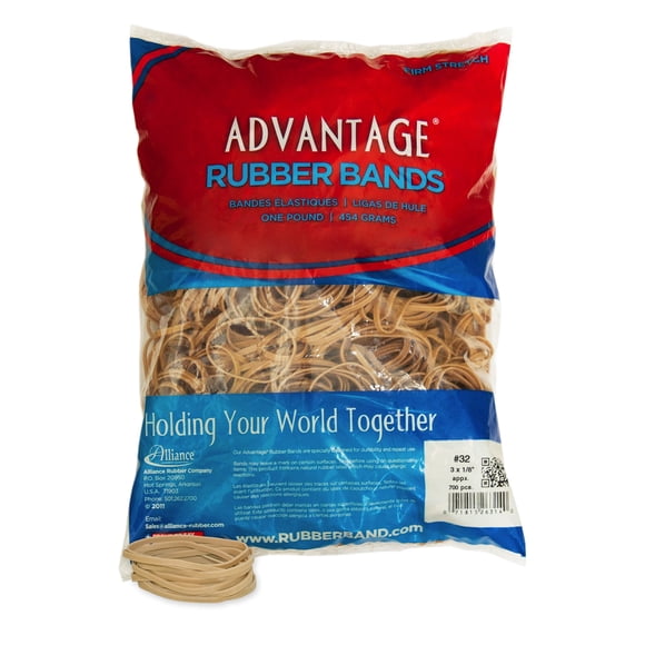 Bolsa de 1 libra (700 bandas) de Rubber Bands Alliance Advantage #32
