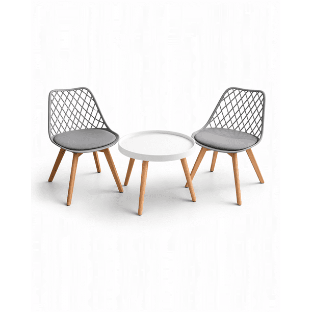 Set de Mesa y 2 Sillas Magic Tulip Mesh - Gris