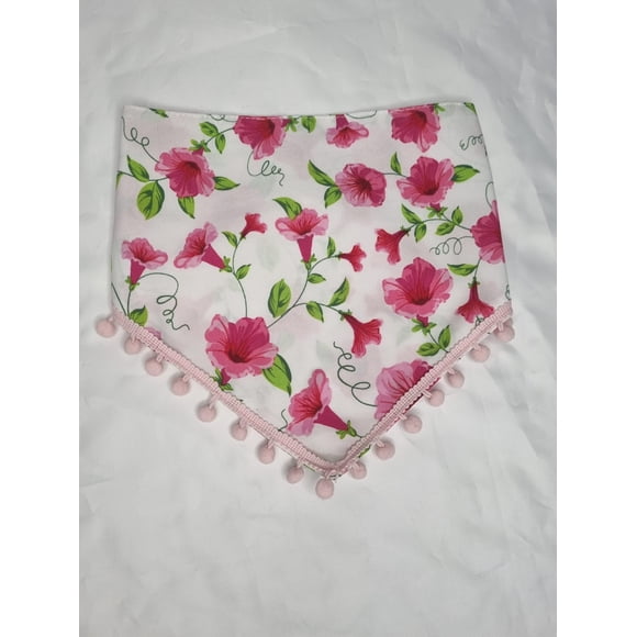 Bandana mascota copihues fucsia talla XXS