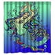 thumbnail image 1 of Elegante cortina de ducha de sirena, juego de cortina de baño con ganchos, tamaño 66 x 72 pulgadas, 1 of 3