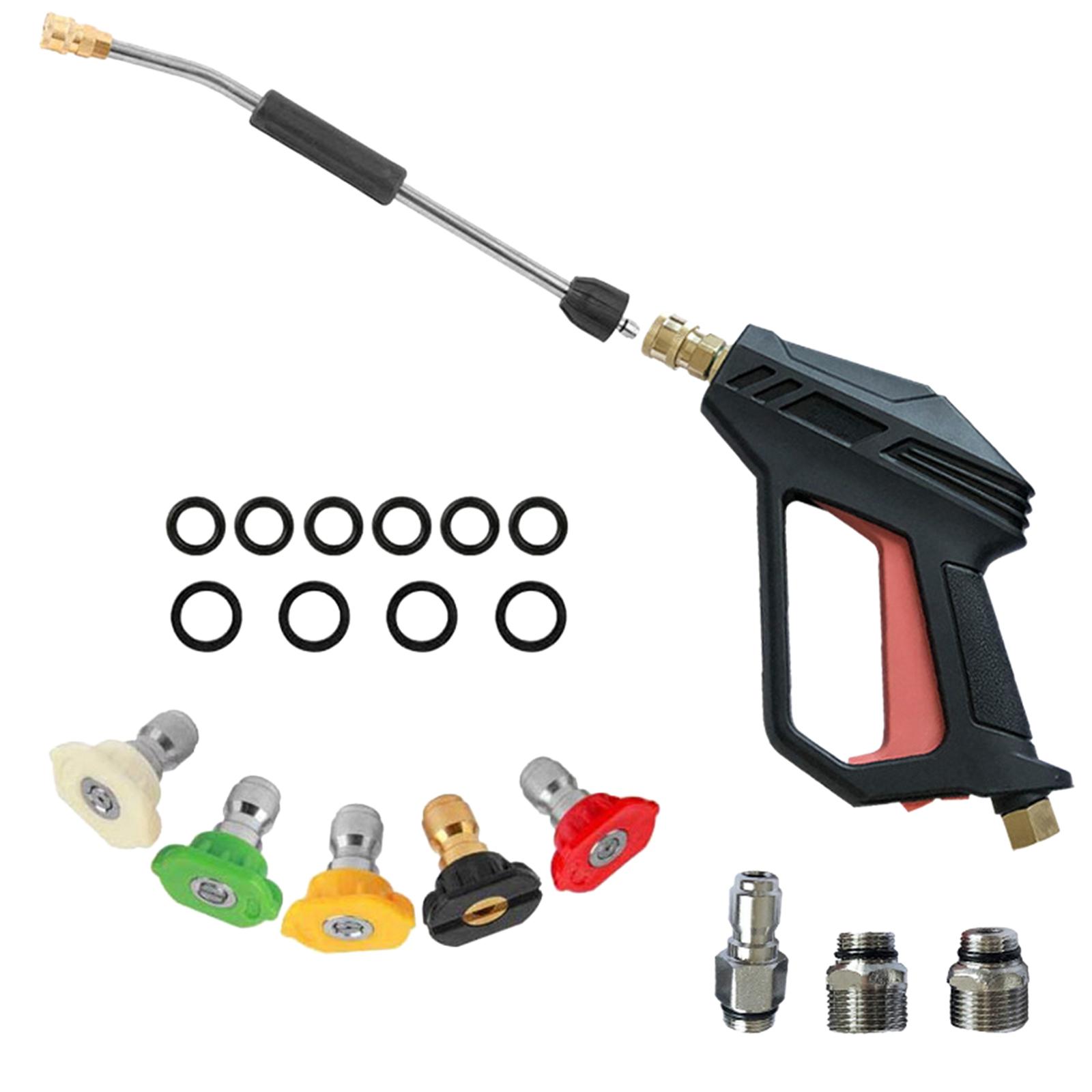 Magideal - Pulverizador De Lavado A Presión Con 5 Puntas De Boquilla, Agarre Cómodo Y Ajustable, 3 Conectores Rápidos, Varita De 40 Cm Para Césped, Patio, Jardín