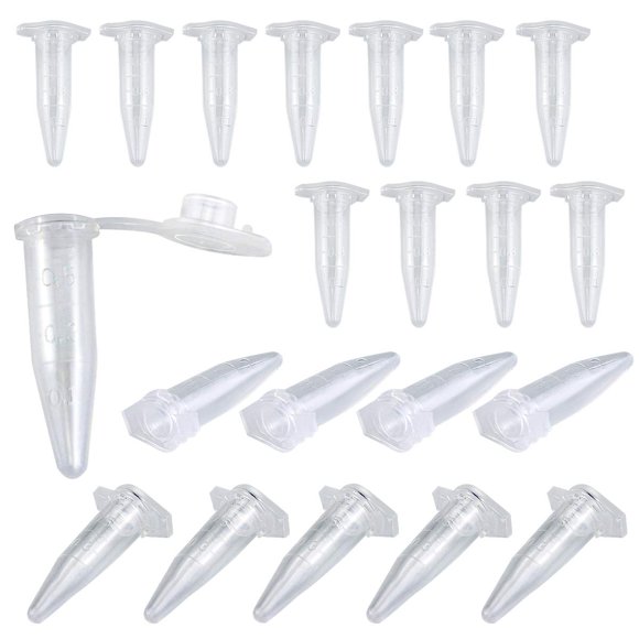 Tubos de ensayo Twdrer, 500 unidades, 0,5 ml, plástico con tapa para Lab 500