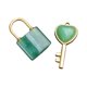 thumbnail image 2 of Juego De Colgante De Collar Con Llave De Pareja, Llave En Forma De Corazón Para Viajes Por La Calle, Cumplea?os, Verde, 2 of 5
