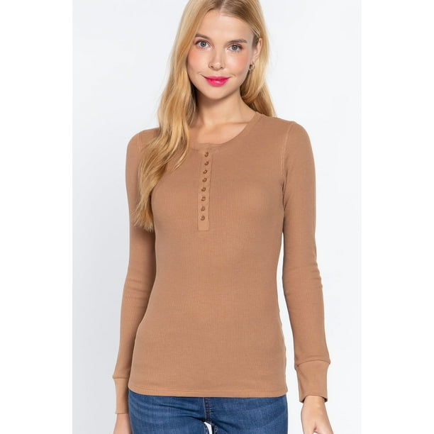 Camiseta Térmica Henley de Manga Larga
