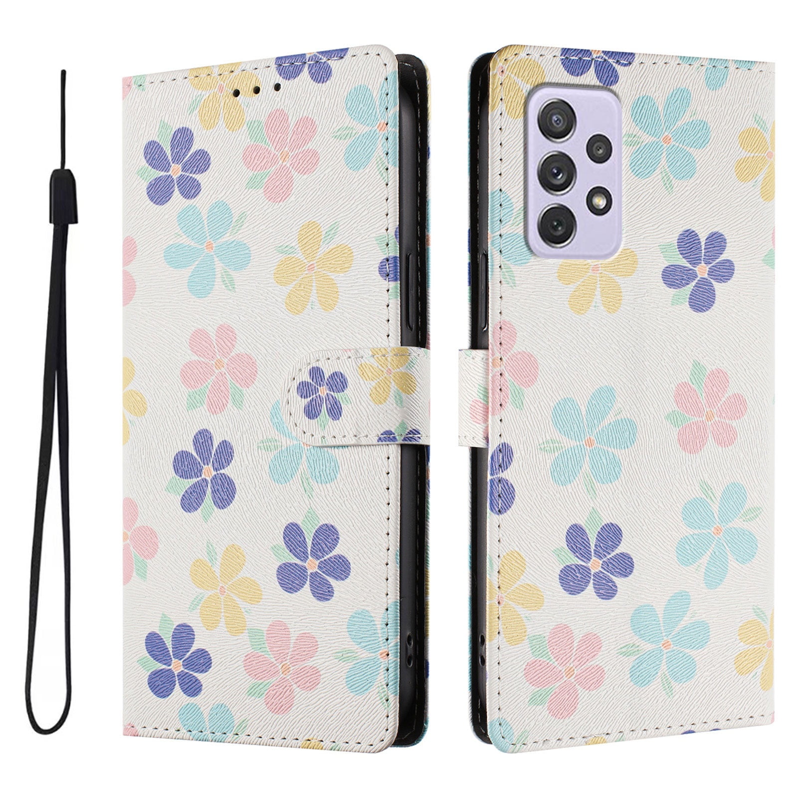 Foxdock Funda Tipo Cartera Para Samsung Galaxy A72 Con Soporte Y Correa – Diseño De Patrones Lindos