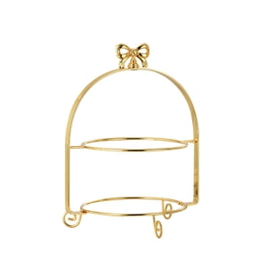 Bothyi - Soporte Para Servir, Bandeja Para Servir Fiestas, Exhibición De Postres Para Festivales, Eventos, Cumpleaños, Doble Nivel, Dorado