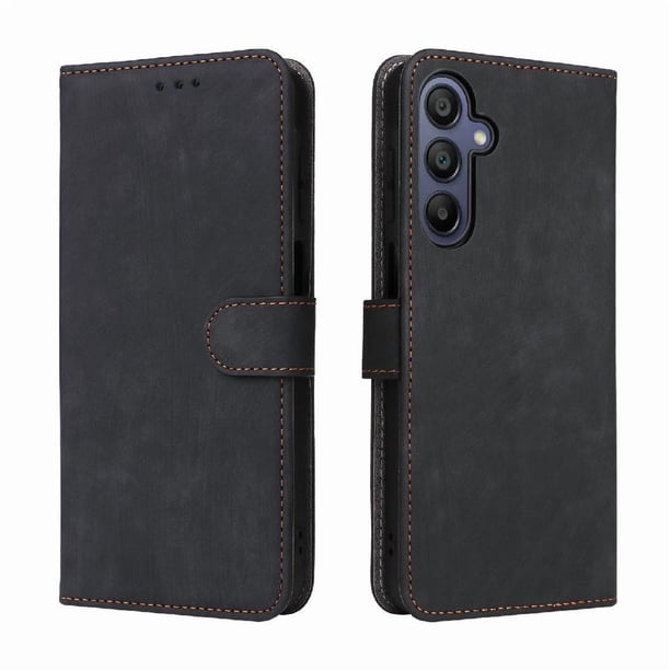 Funda Billetera para Samsung Galaxy A17 5G con Soporte - Cartera de Cuero con Ranuras Negro