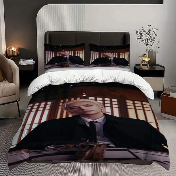 3pcs Hyunjin Mysterious And Elegant Hyunjin Pattern Three-Piece Set Soft And Comfortable bedding Suitable for All Seasons