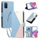 thumbnail image 2 of Cartera para Samsung Galaxy A02s en PU Tricolor, Funda con Solapa, Azul Claro, 2 of 6