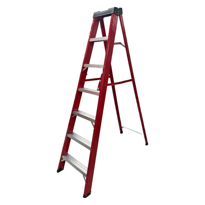 Alday - Escalera Tijera Fibra Vidrio 1.98mts / 6 Peldaños