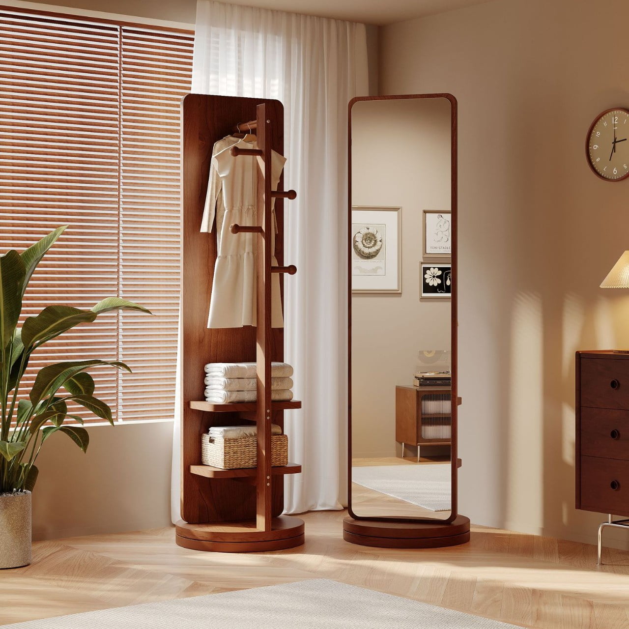 Df Home - Espejo De Cuerpo Completo Con Perchero Y Repisas 168 Cm