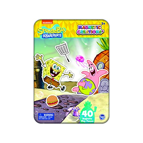 Tcg Toys Bob Esponja Creaciones Magnéticas Lata Con 40 Piezas De Juego Magnéticas En Lata
