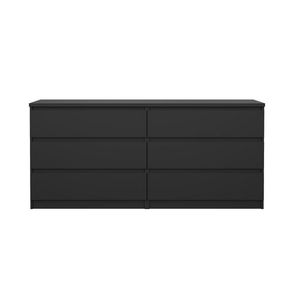 Cómoda Naia 6 Cajones 153.8X50X70.1 Cm Negro Mate