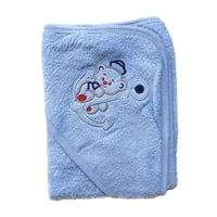 Pellitos - Toalla Bebé Algodón Con Capucha Celeste Oso 80X80