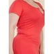 thumbnail image 5 of Vestido Midi Ajustado con Cuello Dividido y Talla Grande, 5 of 5