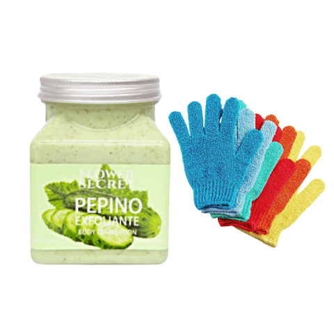 Flower Secret - Crema Exfoliante Pepino 500 Grs +Guante Masajeador
