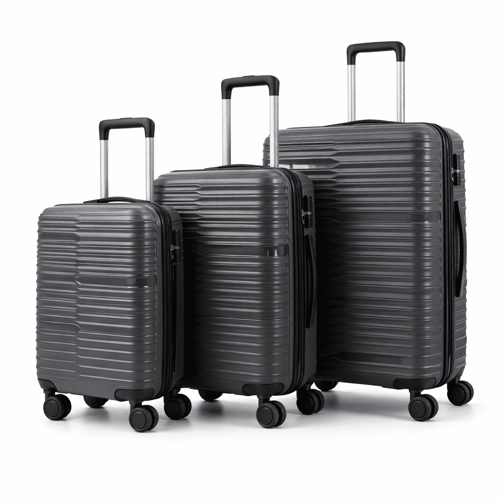 Space Home - Juego De Maletas Rígidas Duraline Gris 3 Piezas 20 24 28 Pp