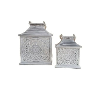 Genérico - Set Portavelas Vintage Decorativo Faroles Velas Exterior Lau