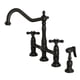 thumbnail image 1 of Grifo de cocina Kingston Brass Heritage Bridge con pulverizador, 1 of 9