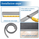 thumbnail image 4 of Protector de borde de 2 metros - Tira de PVC para borde de alfombra - Tiras de transición de goma para piso - Moldura autoadhesiva, 4 of 5