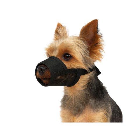 Genérico - Bozal Ajustable Con Velcro Perro Talla S 12X15 Cm Negro S