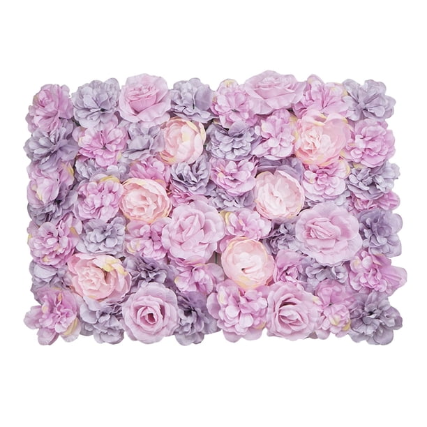 Paneles De Pared De Flores Artificiales, Pantalla De Estera De Pared Con Flores De Hortensia Rosa