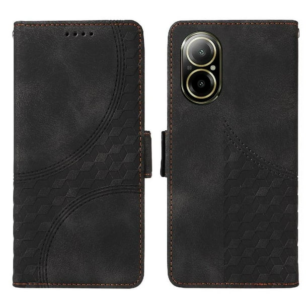 Carcasa FOXDOCK Realme C67 4G de cuero PU, diseño acolchado clásico, protección contra caídas y rayones