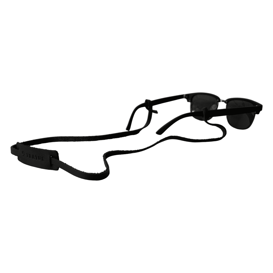Strap De Lentes De Cuero Negro Tratur
