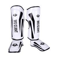 Magideal - Espinilleras Espinilleras Protectores De Empeine Almohadillas Protectoras Antideslizantes Resistentes Protección De Piernas Para Entrenamiento Karate Blanco