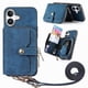 thumbnail image 3 of Funda Tipo Cartera con Correa Cruzada para iPhone 16 Protección Contra Golpes Azul, 3 of 6