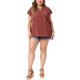thumbnail image 2 of Agnes Orinda Blusas de Mujer Tallas Grandes Retro Floral Cuello en V con Capas Mangas Cortas 4X Rojo, 2 of 5