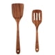 thumbnail image 1 of Utensilios de cocina de madera de teca para cocinar, antiadherentes, naturales y saludables, juego de 2 piezas, 1 of 5