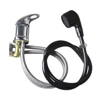 Bothyi - Grifo De Champú Para Salón, Unidad De Retrolavado De Aleación De Zinc De Acero Inoxidable, Rociador De Ducha De 80Cm Con Tubo Negro