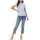 thumbnail image 2 of INSPIRE CHIC Camisa de Mujer con Cuello Peter Pan, Botones, Mangas Abullonadas, Estampada, Azul Claro Talla S, 2 of 6
