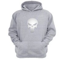 Genérico - Polerón Canguro Punisher Gris Claro Talla Xl Unisex