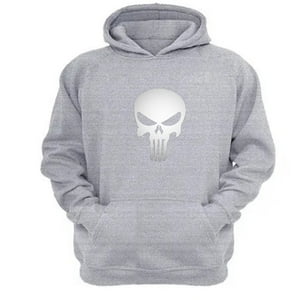 Genérico - Polerón Canguro Punisher Gris Claro Talla Xs Unisex
