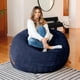 thumbnail image 5 of Sillón puff Big Joe Fuf de 152 cm, felpa azul medianoche, 5 of 8