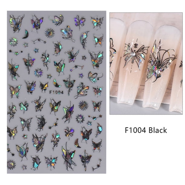 Laser Three-dimensional Nail Stickers Nail Decoration Butterfly Nai 3d New Bronzing Nail Sticker Beauty And Health Manicure
